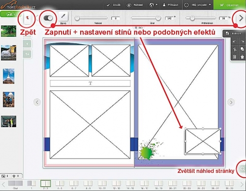 Zapnutí a nastavení efektů objektů