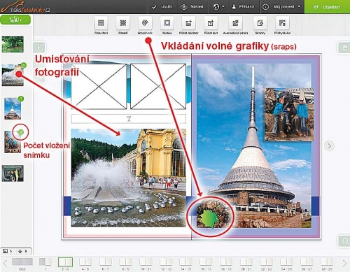 Vkládání obrázků a volné grafiky z knihovny SCRAPBOOK